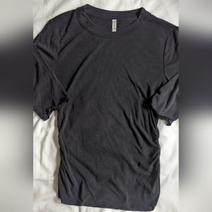 Free People Charcoal Ribbed 3/4 Sleeve Tee